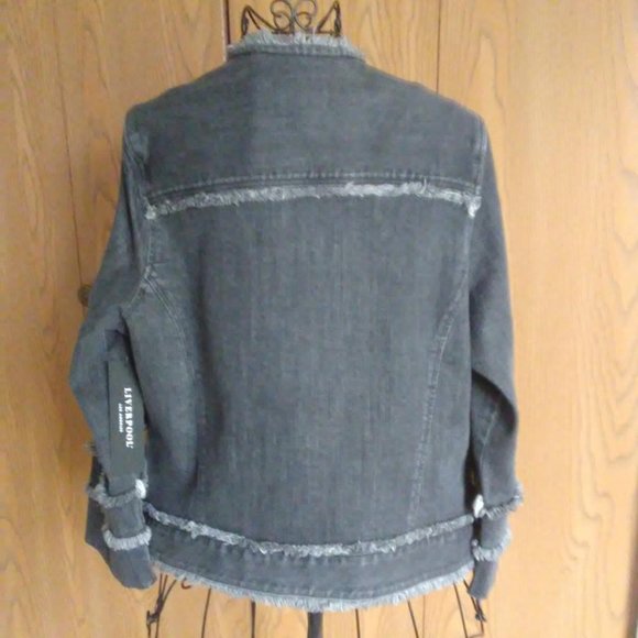 LIVERPOOL LOS ANGELES DENIM FRINGE JACKET - Picture 2 of 7